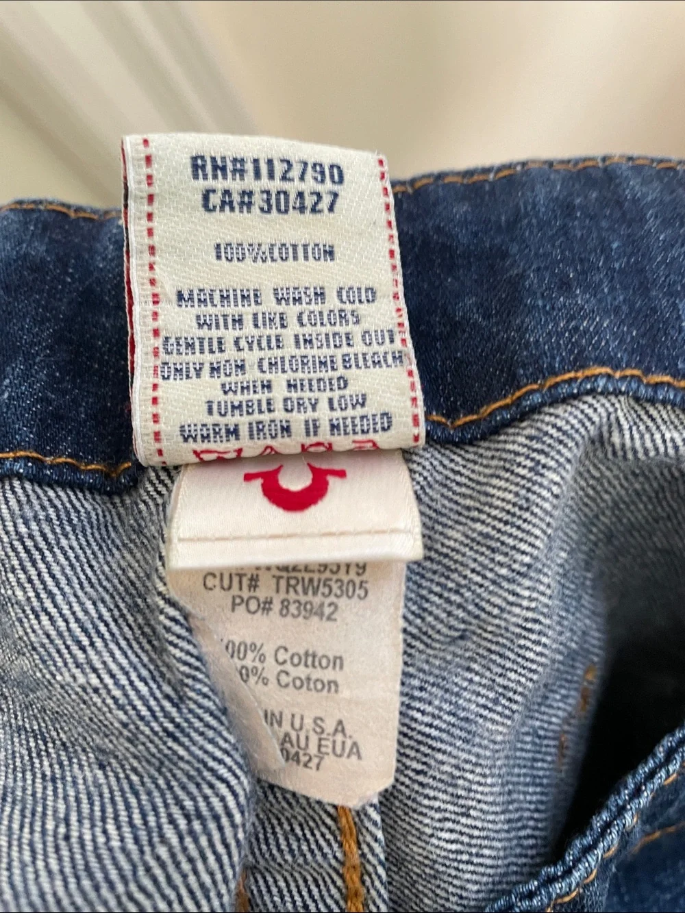 True Religion Y2K Sammy Old Multi Boot Cut Wide Legged Denim Jeans Blue Size 32 - Picture 13 of 13